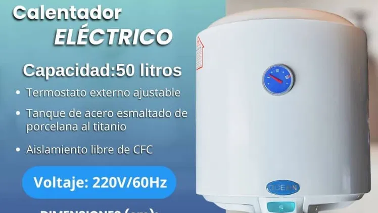 REBAJA Calentador eléctrico de agua marca OCEAN 50 litros