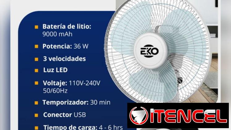 Ventilador Recargable de Mesa EKO 12′