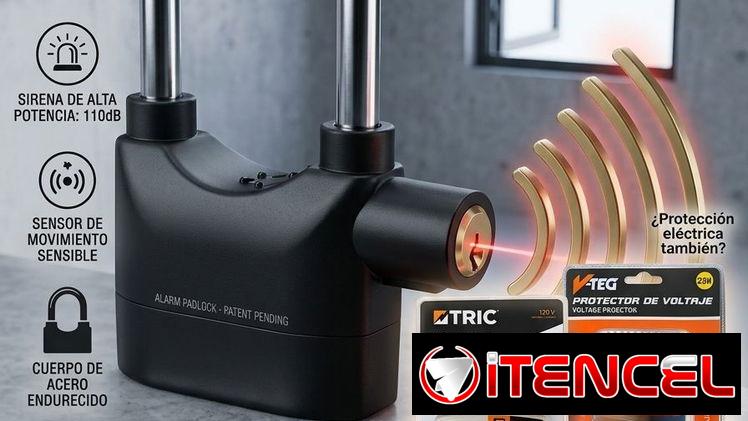 Candados antirrobos con alarma integrada. Reguladores de Voltaje 110 y 220 v