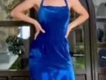 Vestido terciopelo azul largo 👗