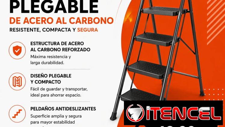 Escalera Plegable de Acero al Carbono | Compacta y Resistente en La Habana