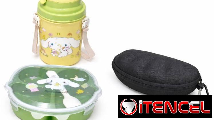 LONCHERA INFANTIL CON COMPARTIMENTOS CON BOTELLA CON SORBETE + ESTUCHE PROTECTOR RÍGIDO PORTÁTIL