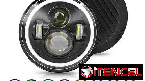 PANTALLAS LED TIPO LUPAS DE 17″ CON OJOS DE ANGEL LUZ LARGA Y CORTA PARA AUTOS O MOTOS✨🔆✨.
