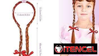 Cintillo con pelo trenzado para niñas