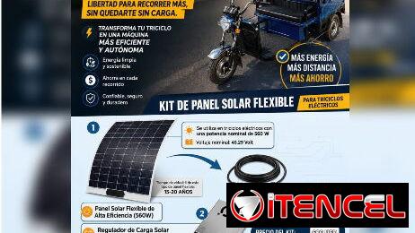 Kit Fotovoltaico Flexible 560W para Triciclos
