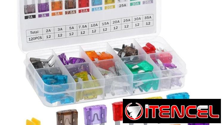 Kit de fusibles para auto Standard y Mini. Fusible automotriz estándar. Fusibles de cangrejo. Acepto CUP