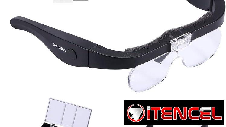 YOCTOSUN Gafas de Aumento Recargables, Gafas Magnificadoras de Cabeza con 2 Luces LED y Lentes Desmontables…..53274327