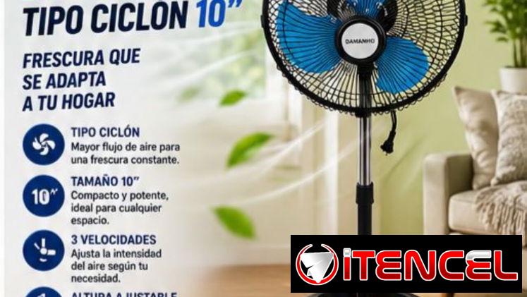 Ventilador de pedestal tipo ciclón  de 10′ 30usd