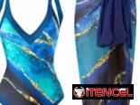 Juego/ Conjunto Traje de Baño. Enterizo y Falda. Estilo Veraniego y Colorido