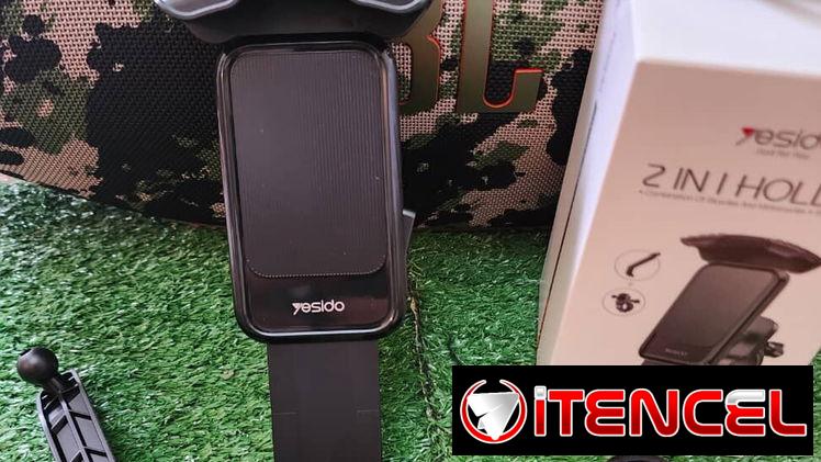 Porta celular Universal Marca Yesido (Líder mundial en accesorios móviles)2 en 1 para Moto y Bicicleta