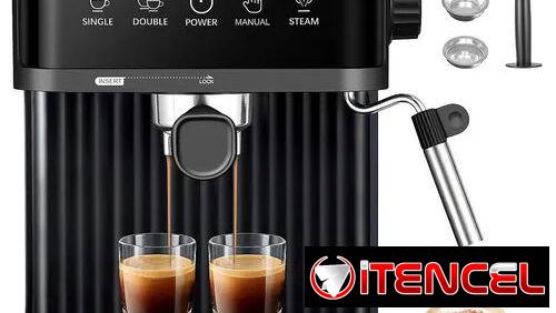 SANGKEE Cafetera Espresso con Espumador de Leche, Pantalla Tactil Fácil