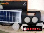 Lámpara recargable + panel solar y bombillos