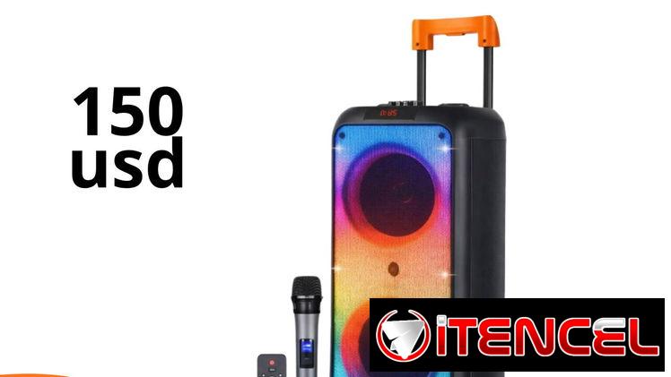 Bocina 8″ 6000W con micrófono y mando