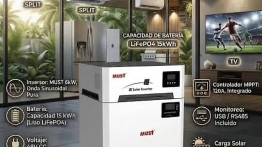 Must 6kw con bateria de 15kw transporte incluido