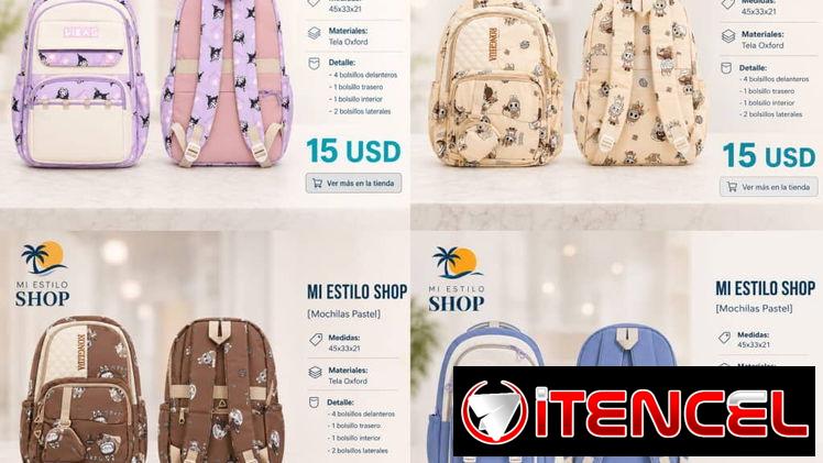 Mochilas, juegos con merenderos y demás de 9, 15 y 20 usd