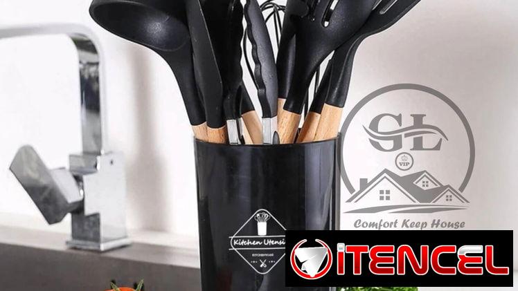 Set de silicona con el cabo de madera (11 piezas) (G&L)