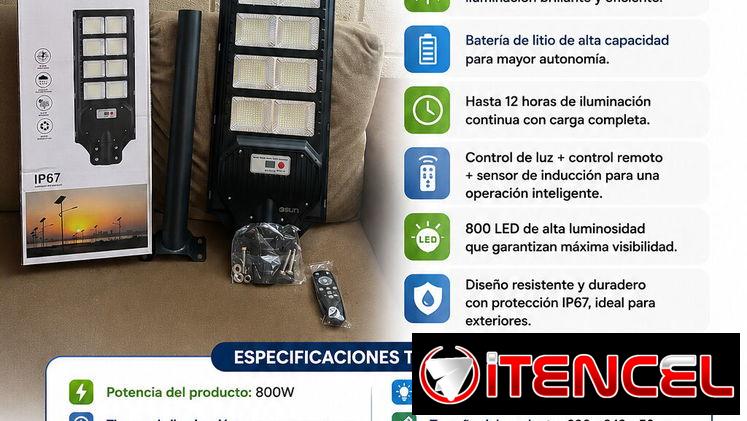 Lámpara Solar de Calle Grande 800W Professional