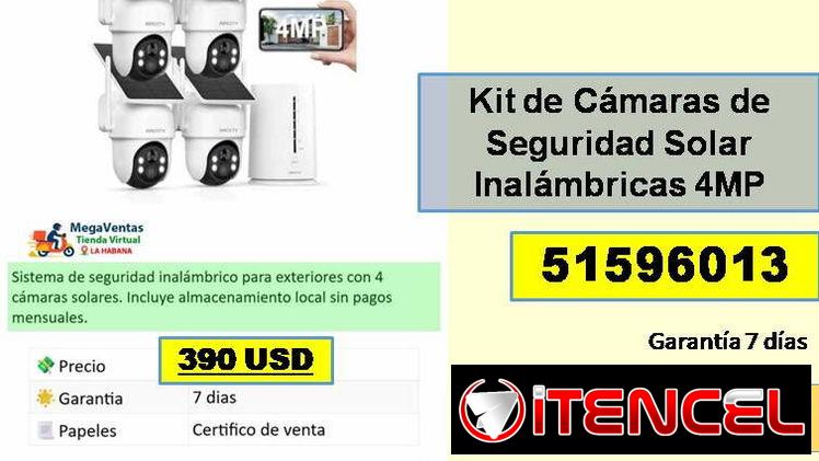 MV-613-Kit de Cámaras de Seguridad Solar Inalámbricas 4MP….390 USD…51596013…transporte costo adicional