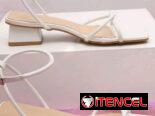 Zapatos nuevos de tacón bajo para boda blancos #41