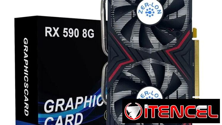 Tarjeta gráfica ZER-LON RX 590 / Soporte horizontal COOLMOON ARGB para tarjetas gráficas