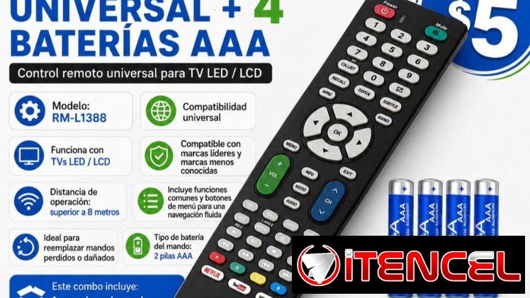 Mando Universal + 4 Baterías