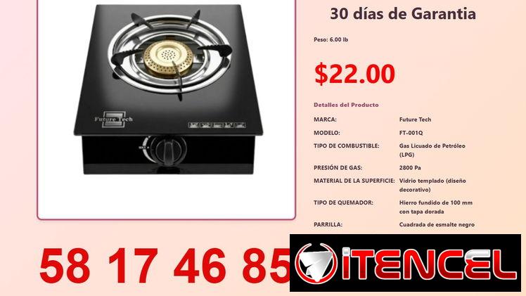 COCINA DE GAS DE VITROCERÁMICA 1 QUEMADOR