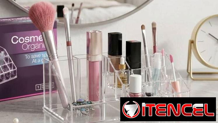 Organizador de cosméticos transparentes