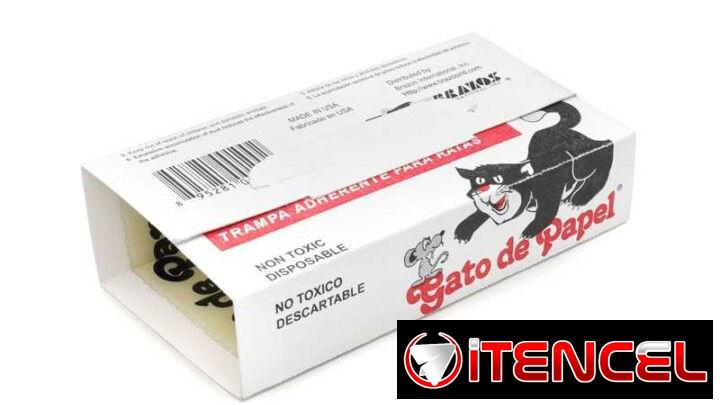 TRAMPA DE PEGAMENTO PARA RATAS GATO DE PAPEL ( 13.5 x 20 cm.)