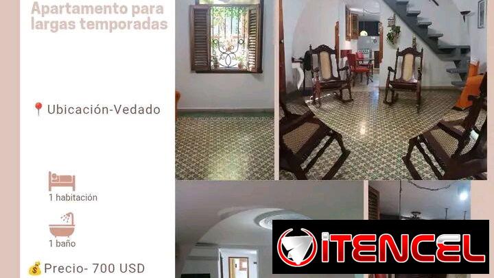 ✨Cod.Z Alquiler de Apartamento de Lujo 1 Habitación y Agua 24 horas. Se renta por tiempo indefinido