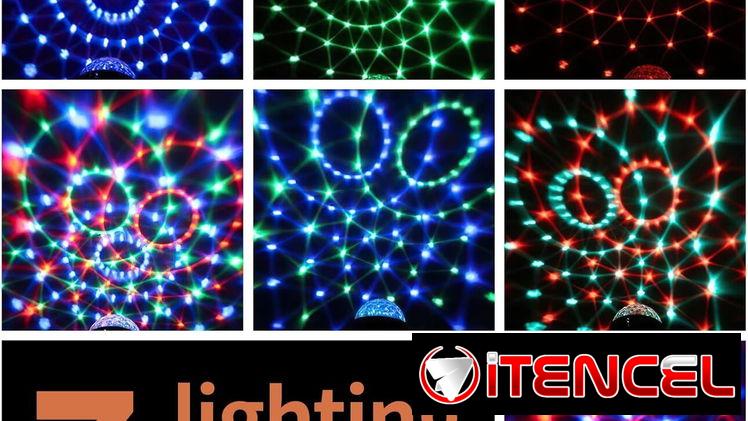 COIDEA Luz Estroboscópica LED de Fiesta 3W – Luz de Discoteca con 7 Colores y Activación por Sonido – Mini Luz DJ con Co