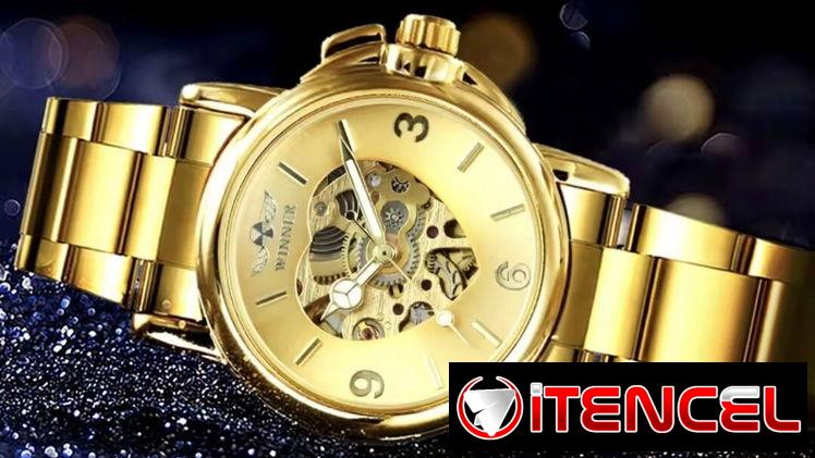 Reloj Automático Dorado  para Mujer– ¡Edición Limitada! en su caja, Diseño Exclusivo y Elegante
