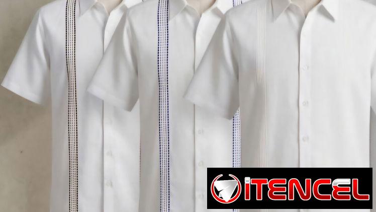 Camisa de Lino Blanca con Bordado de varios colores, escoja el suyo