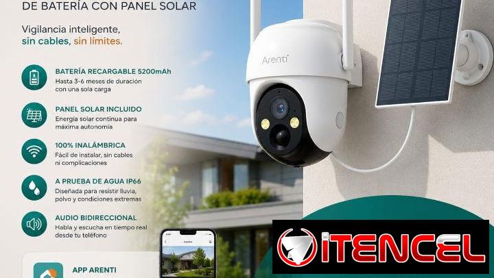 Camara de seguridad con panel solar