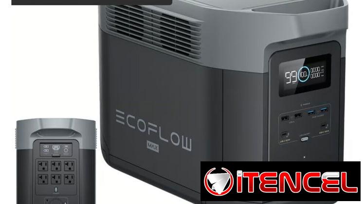 EcoFlow DELTA 2 Max con 2048Wh, 2400W – Pico 4800W, Carga Rápida y Batería LiFePO Estación de Energía Portátil