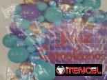 Set de Globos de 72 Piezas – Plateado y Blanco (Cortina y Mantel)