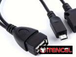 Cable OTG Split Micro USB 2-en-1 se puede Utilizar para Teléfonos Móviles, Tabletas, MID, UMPC y Libros Electrónicos.0
