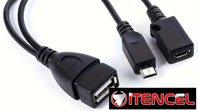 Cable OTG Split Micro USB 2-en-1 se puede Utilizar para Teléfonos Móviles, Tabletas, MID, UMPC y Libros Electrónicos.0