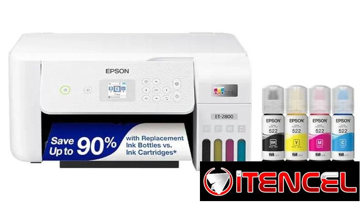 Impresora Epson – EcoTank ET-2800 Wireless Color All-in-One Inkjet Cartridge-Free Supertank Printer – Blanco