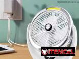 Ventilador recargable con lámpara led