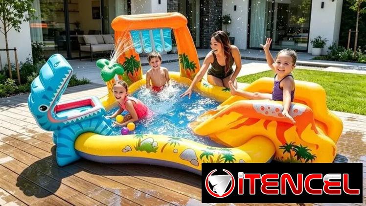 Piscina tipo parque inflable para el disfrute del verano en casa