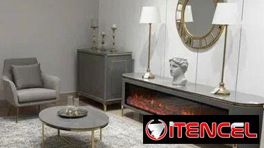 Mesa TV con chimenea Electrica