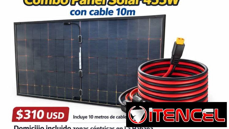 COMBO SOLAR Panel solar 455w con cable 10m Domicilio incluido zonas centricas $310