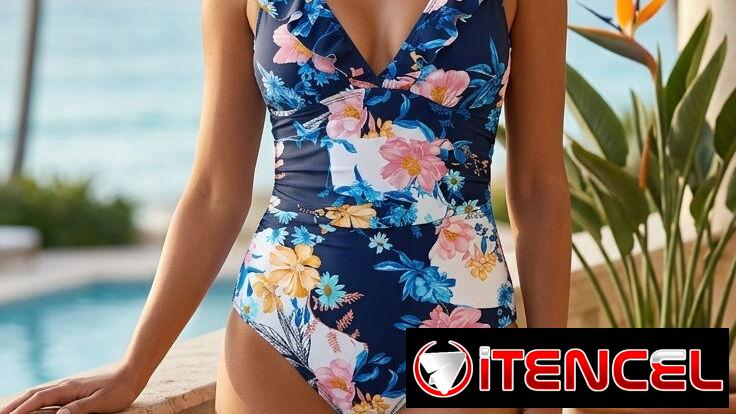 Trusa Traje de Baño de Una Pieza – Floral Romance (Azul Marino) M