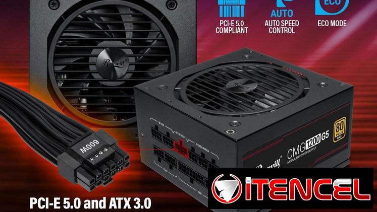 Fuente marca ROSEWILL modelo CMG1200 G5, 1200W/100A, 80+ ORO, Full modular, NUEVA en su caja