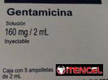 Gentamicina en Inyecciones caja con 5 Ampulas de 160mg, 2 ml