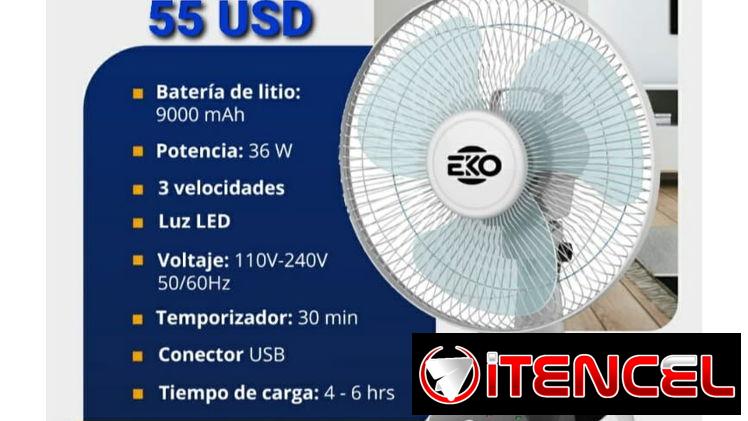 Ventilador recargable 12″