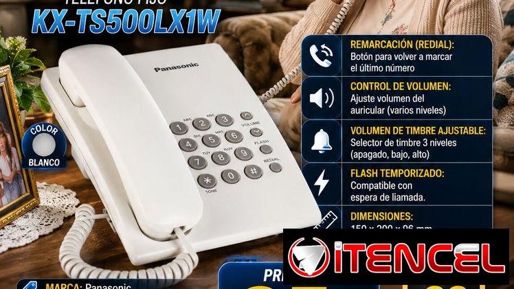 ☎️ PANASONIC ☎️ TELEFONO FIJO PANASONIC KX-TS500LX1W COLOR BLANCO. MENSAJERIA CON FACTURA Y GARANTIA. 📲 54833699