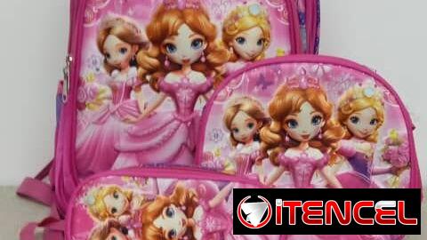 Mochilas con merendero y cartuchera para niñas y niños