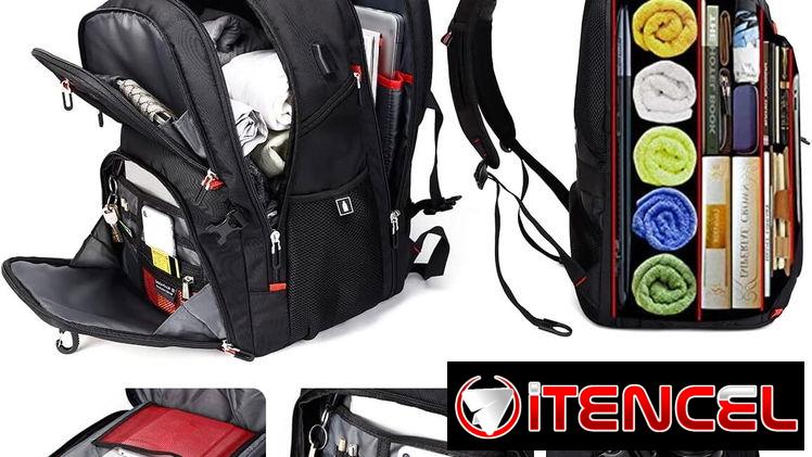 !!!Mochila de viaje extragrande. Antirrobo con candado integrado, para portátiles de 17 pulgadas. Negra!!!