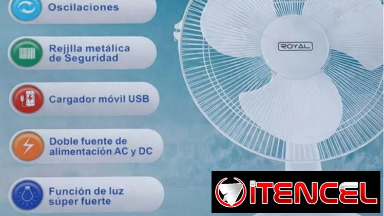 Ventilador recargable Solar 12″